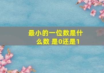 最小的一位数是什么数 是0还是1